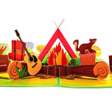 I Love Camping 3D Pop Up Greeting Card – Back To Outdoor Nature Birthday Gift, Awesome Retirement Adventure Present, Happy Family Fishing Trip, Cool Campfire Themed