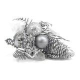 Artificial Plants 8" Christmas Tree Picks Silver Floral Spray Decorations 3 Pcs