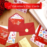 24 Pack Valentine'S Day Cards With Envelopes & Stickers, Gold Foil Romantic Love Greeting Cards Happy Heart Day Blank Note Card For Couples, Wife, Girlfriend