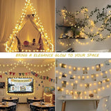 39FT 100 LED Star String Lights Plug In Warm White Fairy Twinkle Lights with 8 Lighting Modes Waterproof Decorative Lights for Bedroom Garden Wedding Party Christmas Tree Decor