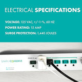 SC73T1 Power Strip Surge Protector Multiple Outlets White Extension Cord