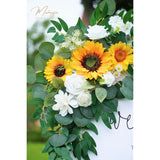 Wedding Sign Faux Flower Swag (Pack Of 2) For Ceremony Party Reception Entrance Floral Decor Wall Easel Stand For Wedding Poster Welcome Sign(Sunflower)