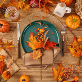 4Pcs Artificial Autumn Pumpkin Berry Flower Maple Plant Stems Picks Farmhouse Vase Decorations, For Home Harvest Holiday Indoor Thanksgiving
