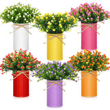 6 Sets Summer Spring Table Centerpieces Decoration Artificial Milan Flower Bouquet With Metal Pot Farmhouse Floral Centerpiece Summer Decoration For Home Dining Room Bathroom Office Party Decor