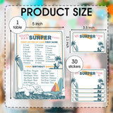 Surfer Birthday Party Decorations, Birthday Games Decorations With 1 Activity Sign For Girls Holiday 30 Cards For Kids Baby Shower Tea Activity Favors
