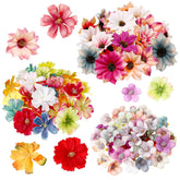 100 Pcs Faux Flower Heads Artificial Flowers Mini Rose Daisy Peony Plum Blossom Flower Fabric Diy Decoration Artificial Daisy Craft For Wedding Home Garland, 4.5 Cm, 2 Cm