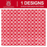 6 Sheets Valentine'S Day Wrapping Paper -Not Roll- Red Plaid Heart Gift Wrap Paper Folded Flat Craft Paper For Wedding Anniversary Party Supplies, 27.6 X 39.4 Inch