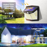 8 Pack 128 LED Solar Motion Lights 270° Wide Angle IP65 Waterproof Security Wall Lights