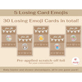 Baby Shower Games Kraft 33 Raffle Cards, Emoji Scratch Off Lottery Tickets, 3 Winners 5 Different Loser Card Designs, Gender Neutral, Silly Activity For Ice Breakers, Door Prizes, Favors