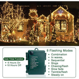 2 Pack Christmas Mini String Lights Decor Warm White Total 33 Ft 100 Led Timer 8 Modes Battery Operated Waterproof Each