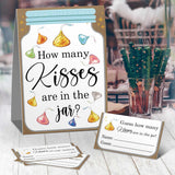 How Many Kisses Baby Shower Game, Mason Jar Baby Shower Game? Gender Neutral? Birthday, Christmas, Thanksgiving?Graduation Season Funny Party Game(1 Sign+50 Cards)