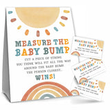 Watercolor Sun Theme Measure The Baby Bumb Babyshower Game Set? How Big Is Mommy'S Belly Babyshower Party Games(1 Sign & 50 Cards)-Dwlk-A05