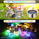 12 Pack Hanging Solar Cracked Glass Globe Lights Multicolor Waterproof Garden Tree Decor