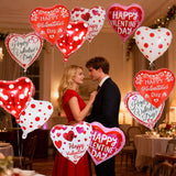 Happy Valentines Day Balloons, 18 Inch Red Pink White Heart Balloons, Valentines Heart Balloon For Valentine Day Romantic Decorations Special Night Party Supplies