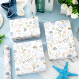 Under The Sea Wrapping Paper -Mini Roll- 17In X 32.8Ft Watercolor Ocean Animal Gift Wrap Paper Cute Craft Paper For Summer Birthday Party Packing Supplies