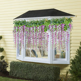 12 Pack 1 Piece 3.6 Feet Artificial Flowers Silk Wisteria Vine Ratta Hanging Flower For Wedding Garden Floral Diy Living Room Office Decor (Purple)
