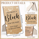 167 Pcs Decorate A Block Baby Shower Game Kit With Decorative Square Sign 100 Diy Wooden Blocks 24 Acrylic Paint Markers 42 Templates Baby Shower Ideas Activities For Guest