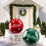 2Pcs 24 Inch Inflatable Christmas Ball Giant Pvc Xmas Inflatable Decorated Balls, Outdoor Inflatables Ornaments Christma