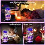 Valentines Day Purple Butterfly Rose Flower Gifts For Her, Romantic Galaxy Light Up Rose Flower In Glass Dome, Unique Valentine'S Gifts For Wife Girlfriend Mom Daughter Women Galentines Birthday