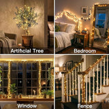 66FT Battery Operated Fairy Lights 200 LED Warm White String Lights with Remote for Bedroom Patio Wedding Decor