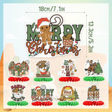 Merry Christmas Honeycomb Centerpiece Decorations, 8Pcs Western Cowboy Merry Christmas Honeycomb Centerpieces, 3D Double Sided Printing For Christmas Holiday Christmas Birthday Table Decorations