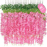 40 Pack Wisteria Hanging Flowers,Hanging Flowers,Fake Wisteria, Hanging Flowers For Decoration,Artificial Flowers,Vines For Bedroom, Wisteria For Wedding Decorations For Home Party(3.6 Ft/Pcs, Pink)