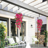 2Pcs Bougainvillea Artificial Hanging Flowers 41.3" Hot Pink Bougainvillea Artificial Vine Uv Resistant Silk Fake Hanging Plant For Outdoor Indoor Wedding Home Garden Patio Porch Decor (Hot Pink)