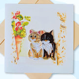 Quilling Cards, Handmade Card, Quilled Cards With Dedicated Paper, Quilling Birthday Cards For Women Or All Occasions: Mother'S Day, Father'S Day, Birthday... Two Cats
