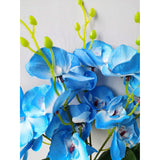 Artificial Butterfly Orchid Flower Silk Flower Bouquet Artificial Flower Plant For Wedding Home Decoration 16'' High Blue
