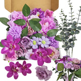 Artificial Flowers Combo Purple Silk Fake Flowers Set For Decoration, Project Crafts, Centerpieces, Wedding