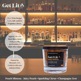 Get Lit | Peach Mimosa | 16 oz Double-Wick Scented Candle | Hand-Poured in Missouri, USA | Bright Fruity Champagne Fragrance