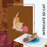 Furry Friend: Cat Lover'S Delight 3D Pop Up Greeting Card - 6"X8" - Great For Birthdays, Friendship, Thank You, Get Well, Thinking Of You, And Pet Celebrations With Notecard &