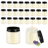 24 Pcs 4Oz Mini Mason Jar Candles Small Lavender Scented Candles Bulk Aromatherapy Ideal Souvenir Favors For Wedding Birthday Party (Black, 24)