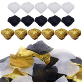 1600Pcs Bulk Fake Rose Petals Silk Rose Petals Decoration Flower Centerpieces For Valentines Day, Party Decor Supplies, Wedding, Proposal (White/Gold/Black)