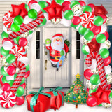 Christmas Balloon Garland Arch Kit 144 Pieces With Red White Candy Gift Box And Star Balloons For Xmas Party Decorations