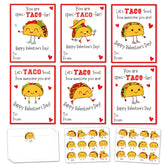 Taco Valentines Day Cards Gifts For Kids School, 24 Pack Taco Valentine Classroom Exchange Cards For Boys Girls