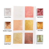 Csy Art Supplies Handmade Watercolors Paint Set - 6 Metallic Gold Colors Half Pans Glitter Solid Water Color- Metal Case Sparkle Pearlescent Watercolour For Artists, Students & Hobbyists