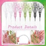 48 Pcs Green And Pink Berries Stems Artificial Christmas Picks For Christmas Tree Ornaments Wreath, Glittering Branches Xmas Tree Wreaths, Gift Vases, Holiday And Witch Party Decoration