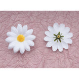 50 Pcs Daisy Flower Head 4 Cm Artificial Chrysanthemum Silk Sunflowers For Wedding Bride Party Home Diy Crafting Decoration (White)