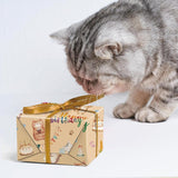 Cat Birthday Wrapping Paper For Kids Adults - Funny Watercolor Gift Wrap With Cute Cat Happy Birthday Balloons Cake Candy And Paw For B-Day, Baby Shower - 28X40 Inches, 4 Sheets