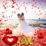 Valentines Day Red Wedding Decorations Artificial Petals Heart Shaped Love Foil Balloons Silk Rose Petals Romantic Design For Wedding Engagement Anniversary Confetti Centerpieces Cake Table Decoration