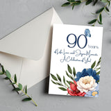 90Th Birthday Greeting Card, 90 Years Old, Happy 90Th Birthday Card
