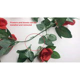 4Pcs(28.8 Ft,16 Flowers) Artificial Flower Garland With White Rose, Fake Vines Silk Flower Hanging Rose Garland For Wedding Floral Arch Garden Background Engagement Ceremony Reception Decor -Pink