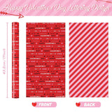 Valentines Wrapping Paper Roll - 1 Roll 17”X 33Ft Red Happy Valentines Day Gift Wrap Supply Love Heart Xoxo Design For Girls Women Valentine Date Favor