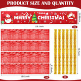 12 Pcs Christmas Parade Float Decorating Kit, Xmas Balloon Garland Arch Kit Merry Christmas Banner Metallic Red Foil Fringe Metallic Tinsel Twist Garland For Party Decor(Gold)