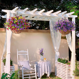 Artificial Faux Hanging Baskets Flowers Plants For Outdoor Spring Decoration, Fake Silk Daisy Outside Indoor Uv Resistant Look Real Yard Patio Front Porch Garden Balcony Home Decor(Double Purple)