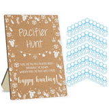 Pacifier Hunt Rustic Baby Shower Games Set - 50 Blue Acrylic Pacifiers For Party