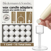 Biedermann & Sons Round Wax Candle Adapters Pellets, White, 0.5 Inch - Set of 15