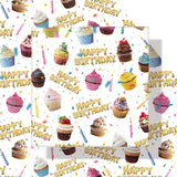 Happy Birthday Wrapping Paper Roll - 17Inch X 16.4Feet - Cake Balloons Confetti Theme Gift Wrap For Birthday Parties,Celebrations