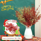 36 Pcs Christmas Glitter Berries Stems 15 Inch Xmas Artificial Pine Needles Floral Picks Sprays Glittery Curly Twigs Branches Ornaments For Xmas Tree Diy Crafts Wreath Vase Filler(Red Gold)